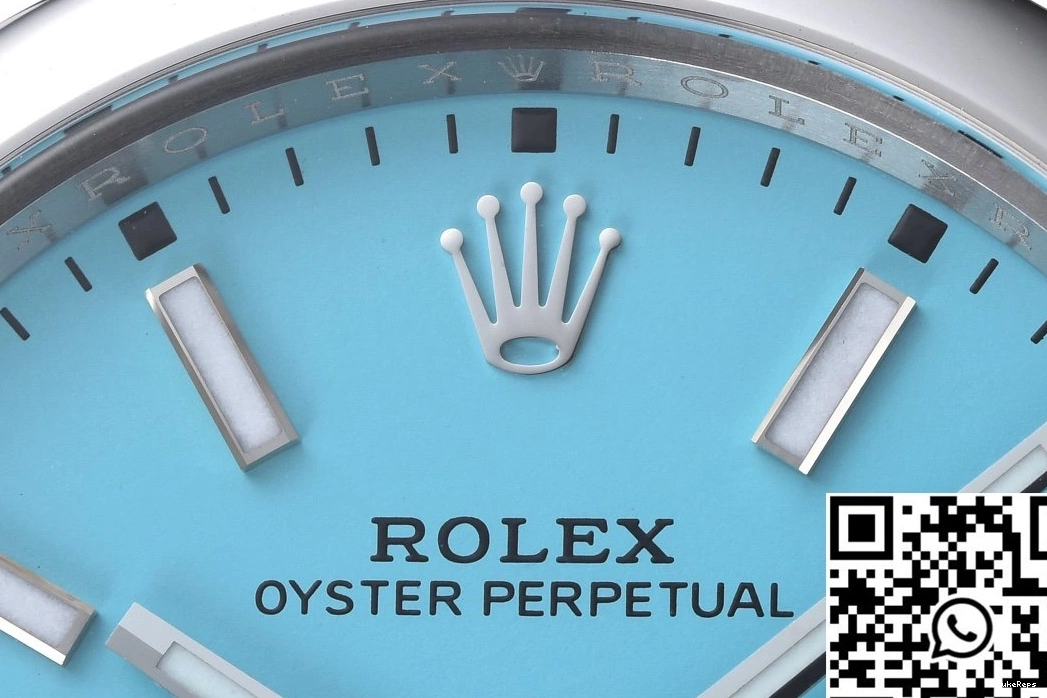 Turquoise Factory Dial Rolex Perpetual Clean Blue M124300-0006 41MM Oyster 0422